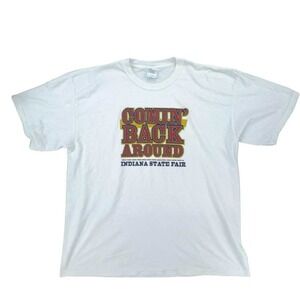 Indiana State Fair T Shirt‎ Comin Back Around White Graphic Tee XL